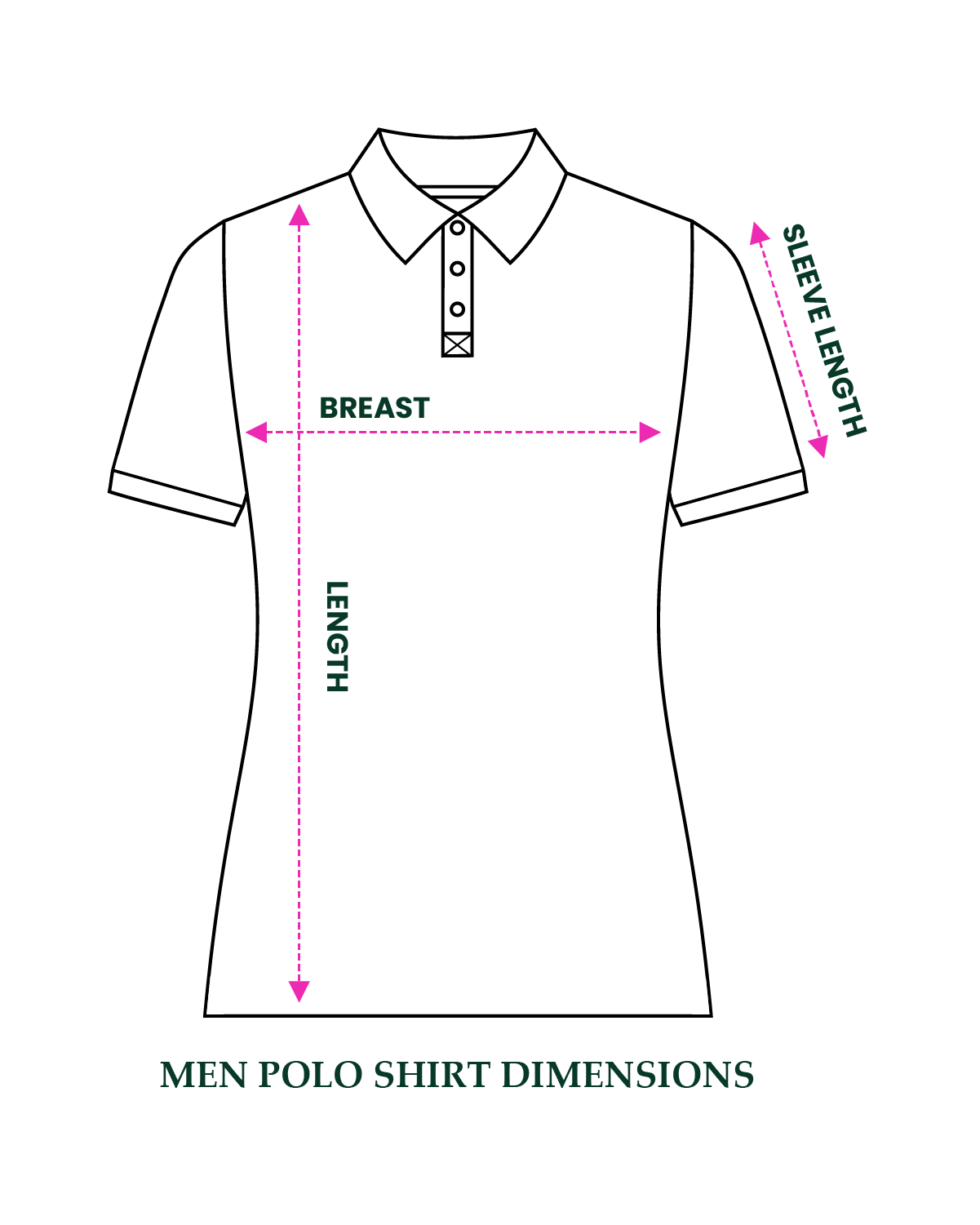 Men Polo Shirt Dimensions