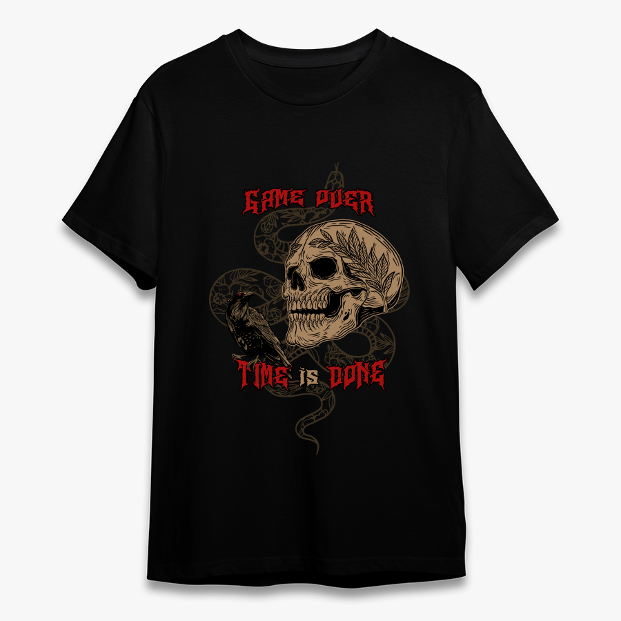 Skull And Snake Game Over Men T-shirt